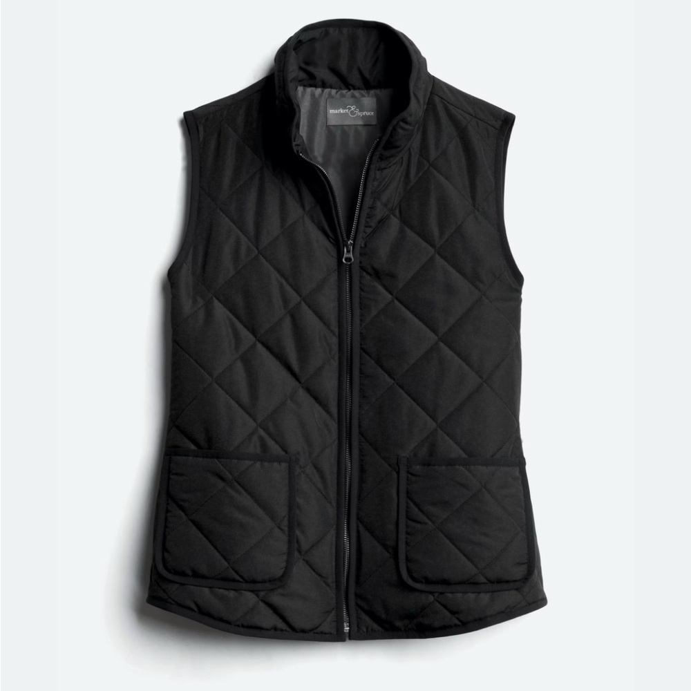 Market & Spruce Black Quilted Vest